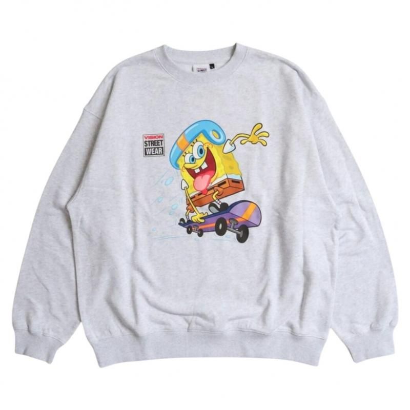 スポンジ・ボブ×VISION Skateboard スウェット GRAY