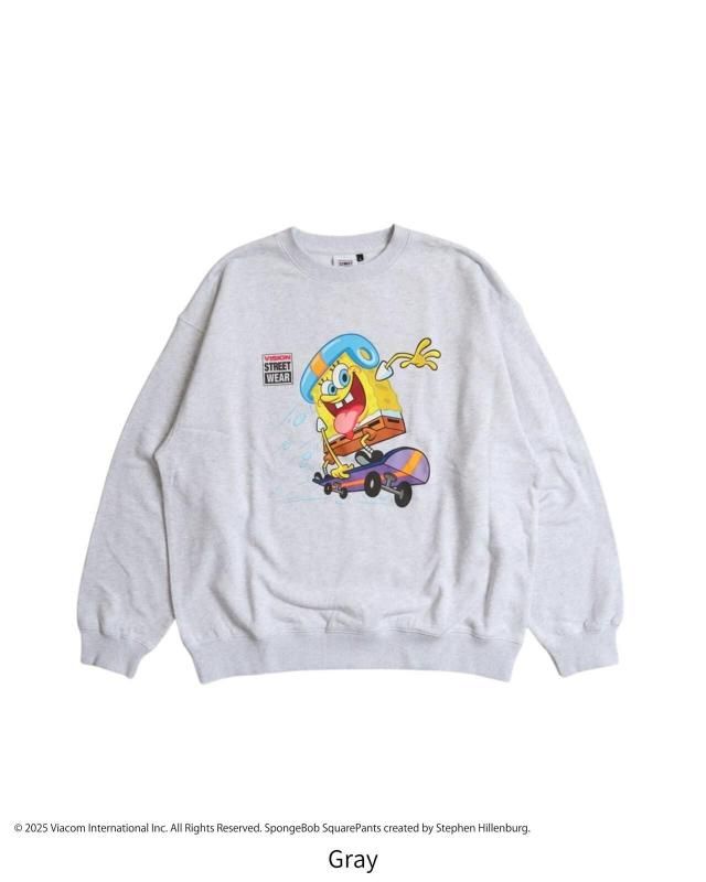 スポンジ・ボブ×VISION Skateboard スウェット GRAY