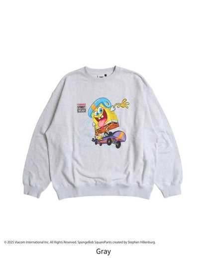 スポンジ・ボブ×VISION Skateboard スウェット GRAY