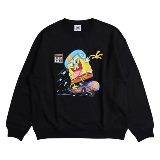 スポンジ・ボブ×VISION Skateboard スウェット BLACK