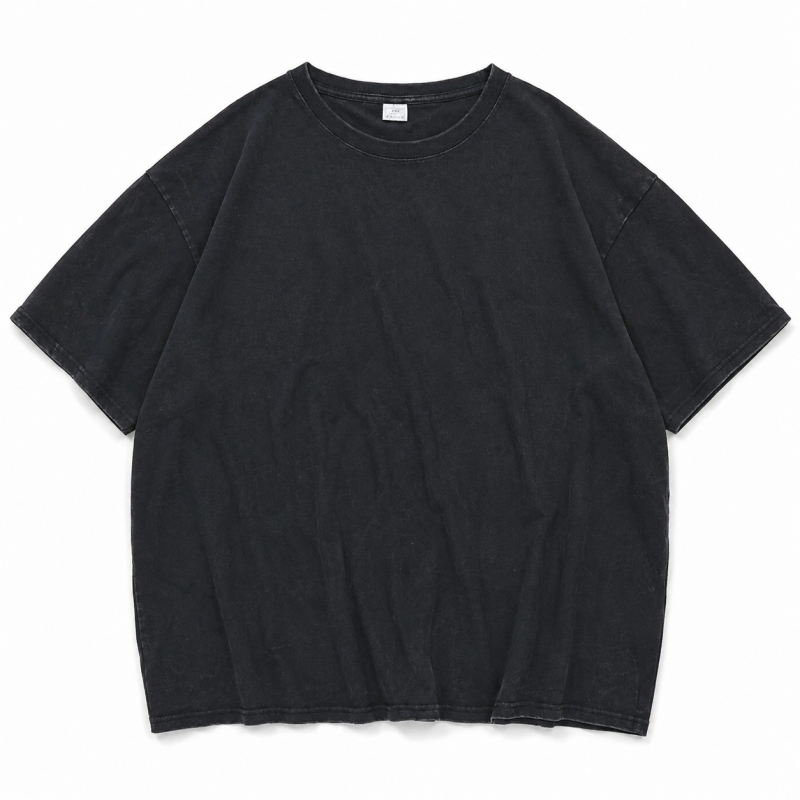 B品 ウォッシュ加工 オーバーサイズ Tシャツ BLACK