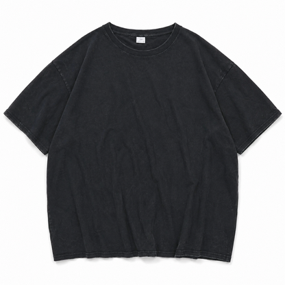 B品 ウォッシュ加工 オーバーサイズ Tシャツ BLACK