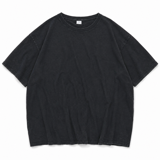 B品 ウォッシュ加工 オーバーサイズ Tシャツ BLACK