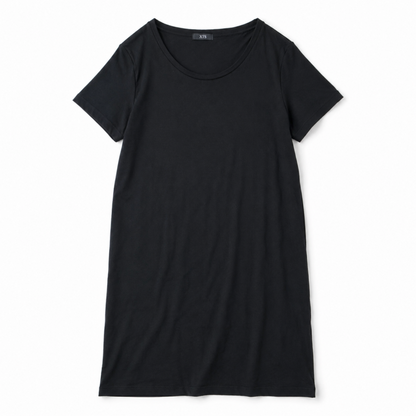 B品 XTS ソフト ロング丈 Tシャツ チュニック BLACK