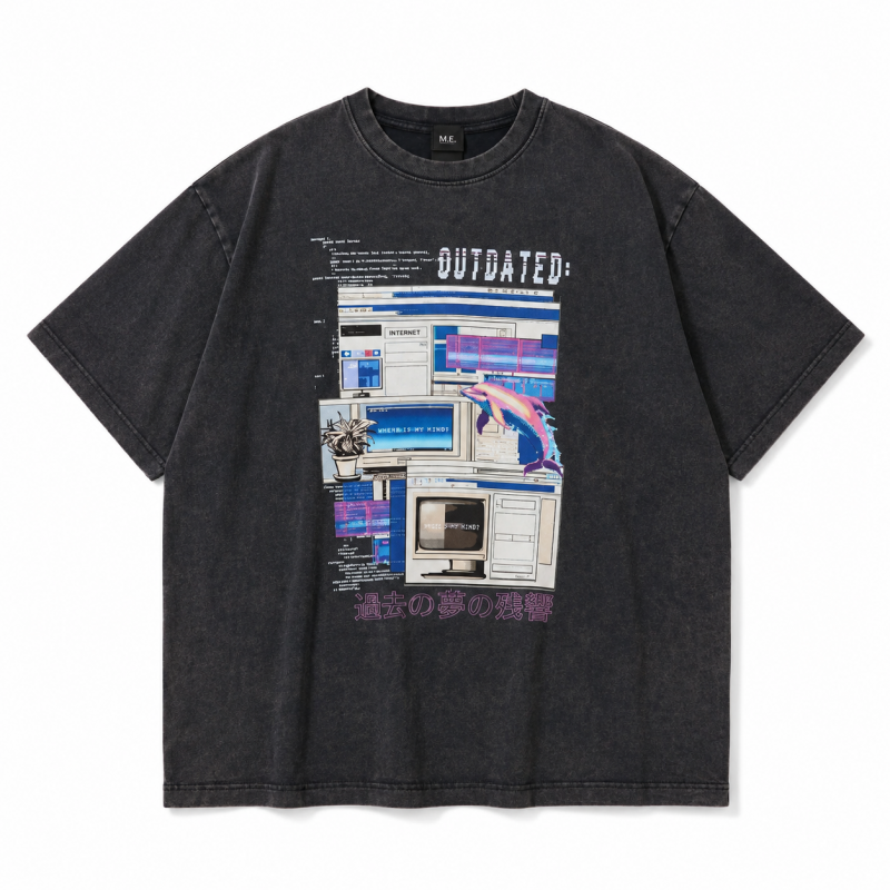 M.E. MYUUA ETERNAL OUTDATED ボーイズTシャツ BLACK