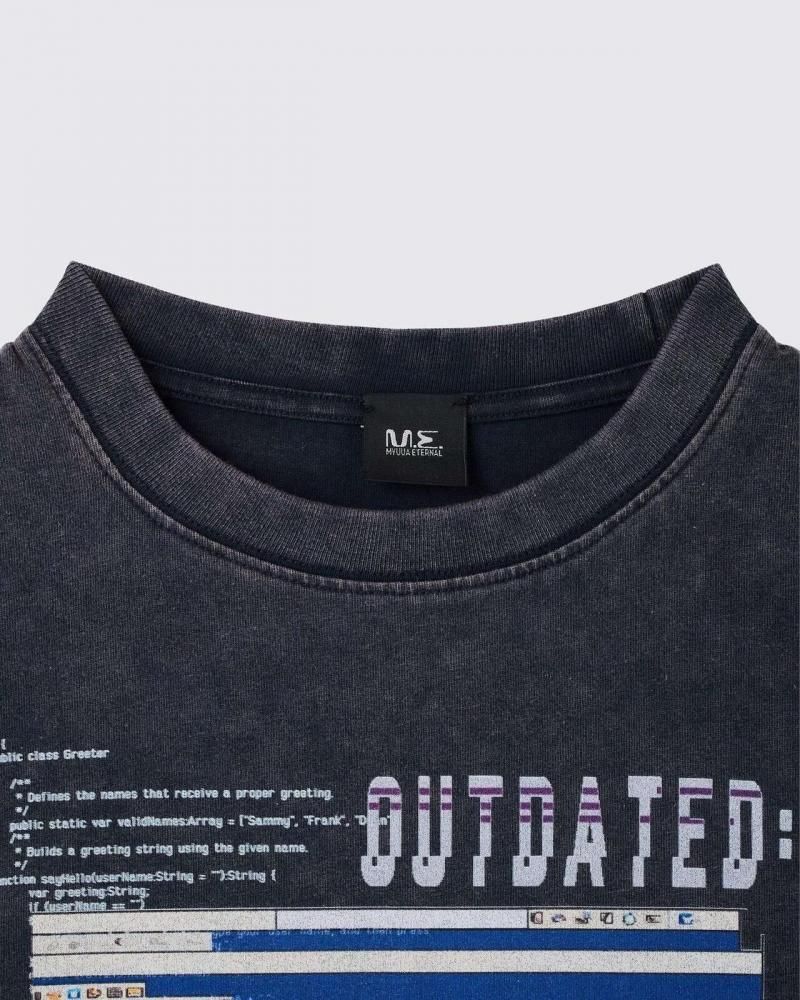 M.E. MYUUA ETERNAL OUTDATED ボーイズTシャツ BLACK
