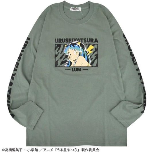 うる星やつら 長袖Tシャツ レディース ロンT ラムちゃん KHAKI