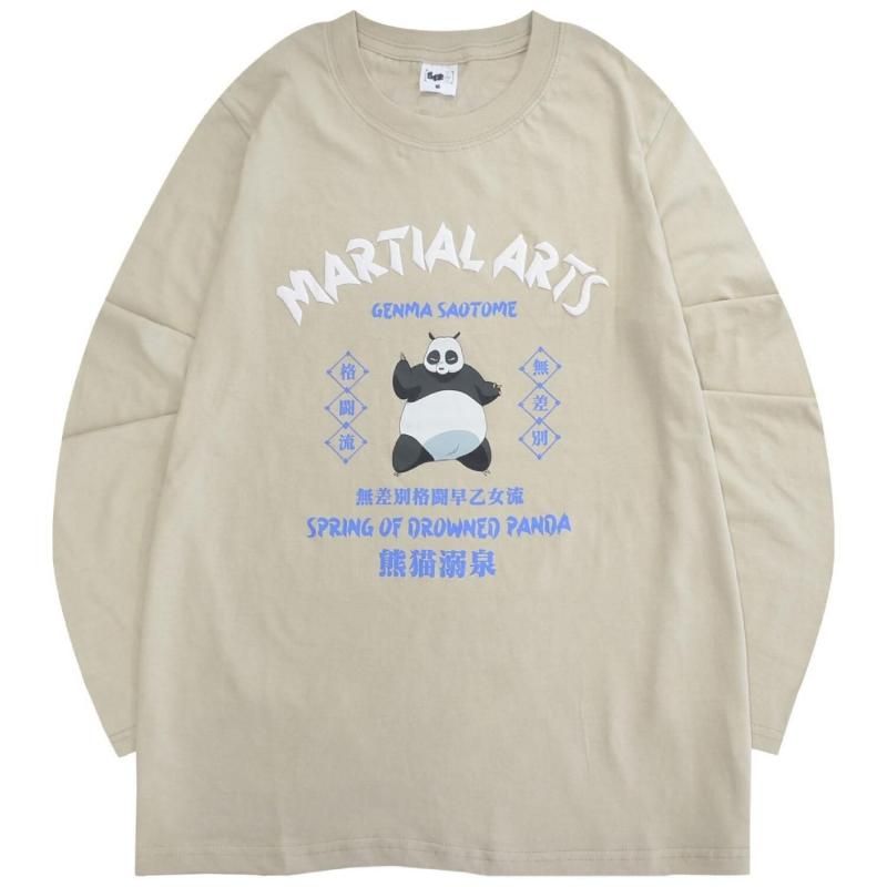 らんま1/2 長袖Tシャツ レディース ロンT 早乙女玄馬 GRAY BEIGE