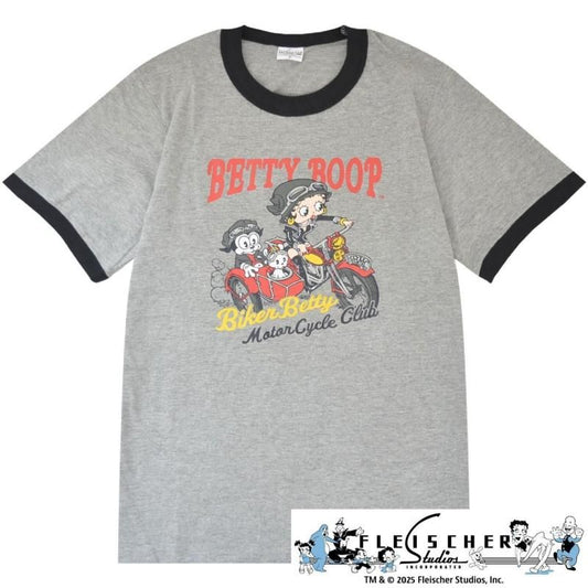 BETTY BOOP ベティちゃん バイク 半袖 Tシャツ GRAY