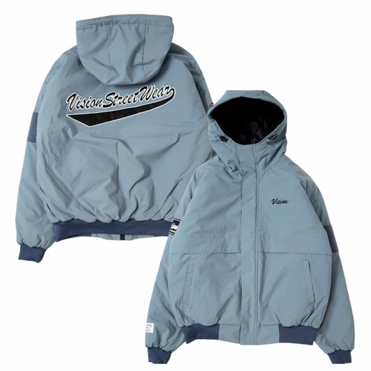 VISION STREET WEAR 中綿 ナイロンワッペンブルゾンジャケット BLUE