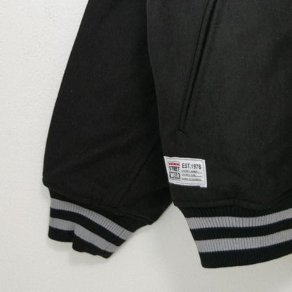 VISION STREET WEAR メルトンコーチ スタジアムジャケット BLACK