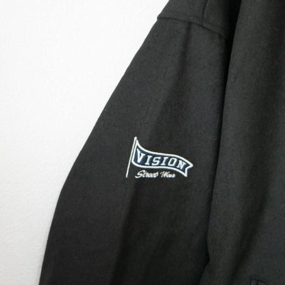 VISION STREET WEAR メルトンコーチ スタジアムジャケット BLACK
