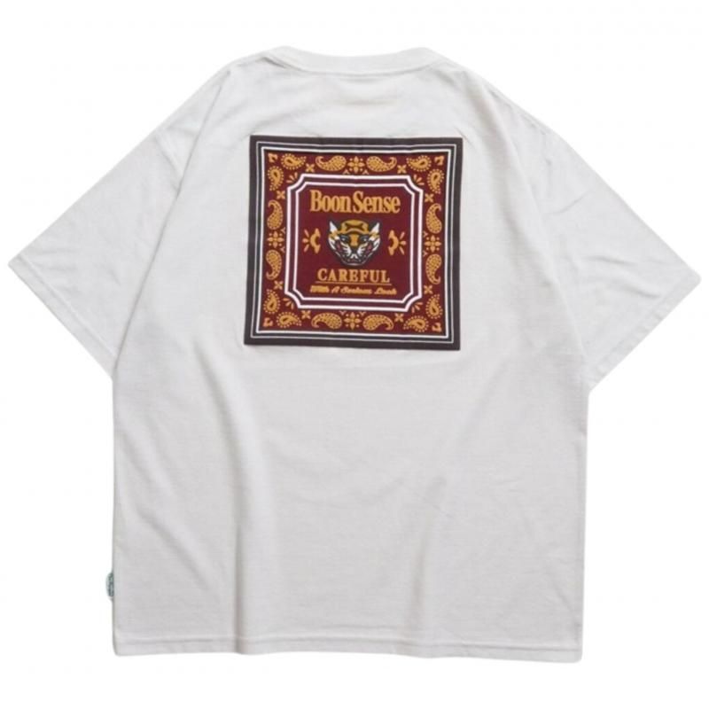 POWER TO THE PEOPLE タイガーバンダナTee / 梨地 半袖Tシャツ Ivory