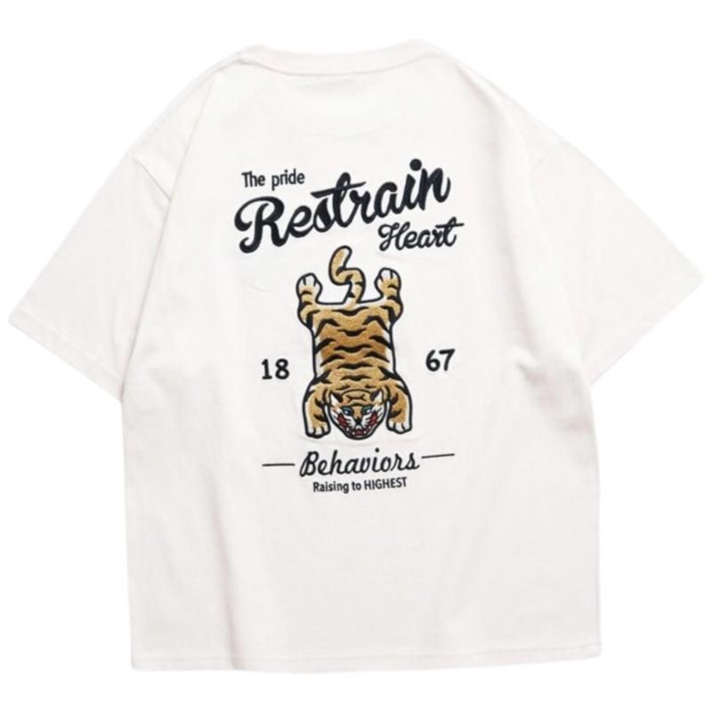 POWER TO THE PEOPLE タイガーラグ刺繍Tee / 半袖Tシャツ Ivory