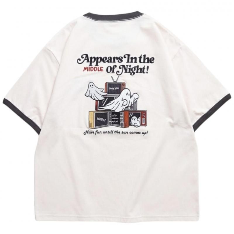 POWER TO THE PEOPLE ゴーストテレビ刺繍Tee / 半袖Tシャツ Ringer