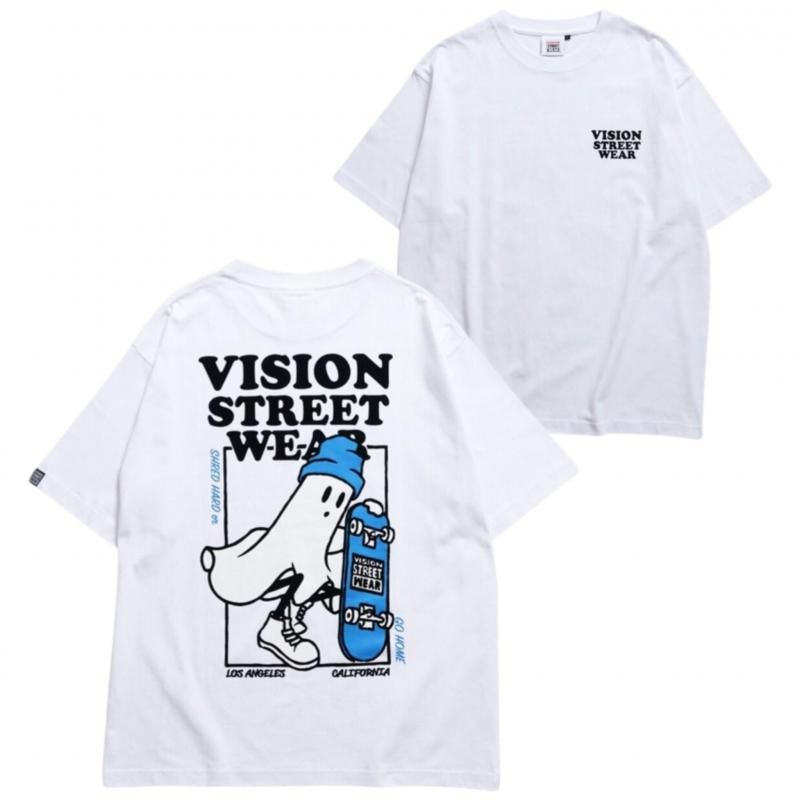 VISION STREET WEAR Ghost Skater Tee / ゴースト スケボー 半袖Tシャツ White