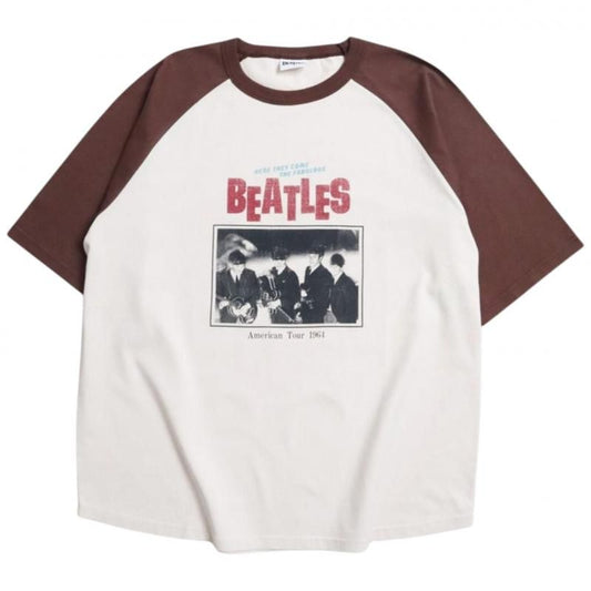 The Beatles ビートルズ ツアーラグランTee / 半袖Tシャツ Brown