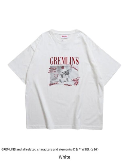 GREMLINS グレムリン ギズモ ラクガキ刺繍Tee / 半袖Tシャツ White