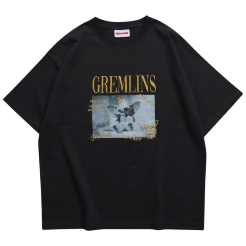 GREMLINS グレムリン ギズモ ラクガキ刺繍Tee / 半袖Tシャツ Charcoal