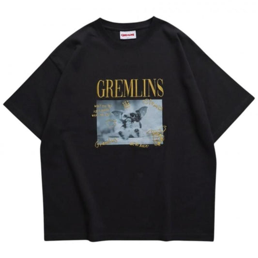 GREMLINS グレムリン ギズモ ラクガキ刺繍Tee / 半袖Tシャツ Charcoal