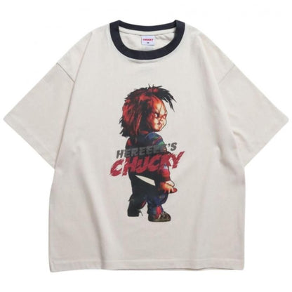 CHUCKY チャッキー BIGプリントTee 半袖Tシャツ チャイルド・プレイ Ringer White