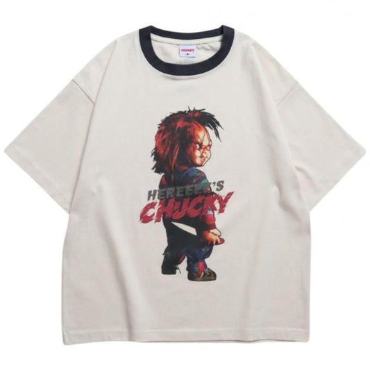 CHUCKY チャッキー BIGプリントTee 半袖Tシャツ チャイルド・プレイ Ringer White