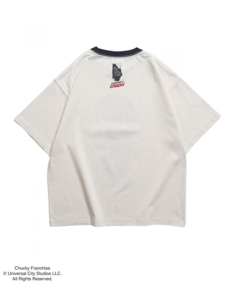 CHUCKY チャッキー BIGプリントTee 半袖Tシャツ チャイルド・プレイ Ringer White