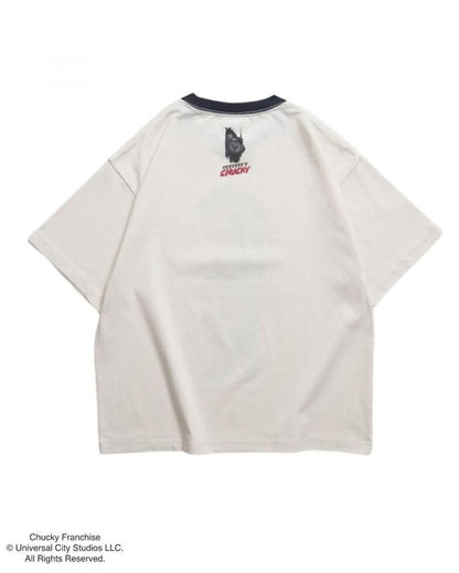 CHUCKY チャッキー BIGプリントTee 半袖Tシャツ チャイルド・プレイ Ringer White