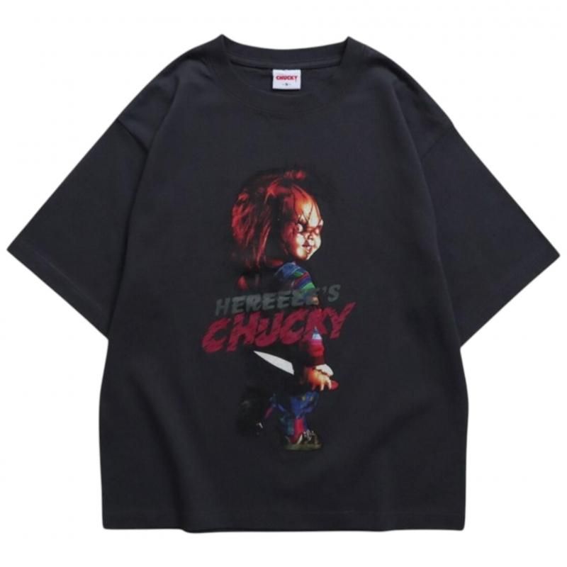 CHUCKY チャッキー BIGプリントTee 半袖Tシャツ チャイルド・プレイ Charcoal