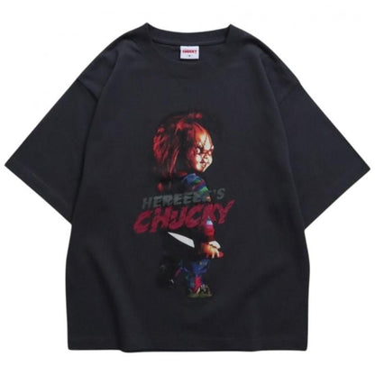 CHUCKY チャッキー BIGプリントTee 半袖Tシャツ チャイルド・プレイ Charcoal