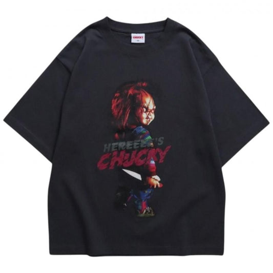 CHUCKY チャッキー BIGプリントTee 半袖Tシャツ チャイルド・プレイ Charcoal