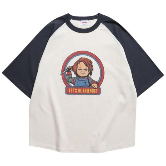 CHUCKY チャッキー サークルラグランTee 半袖Tシャツ チャイルド・プレイ Charcoal