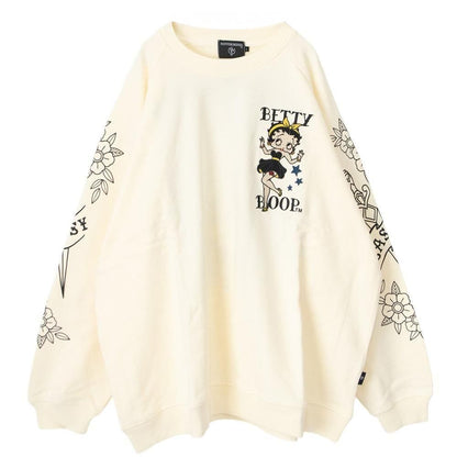 NEVERMIND × BETTY BOOP 裏毛オーバーサイズクルースウェット BBN-2607 NATURAL