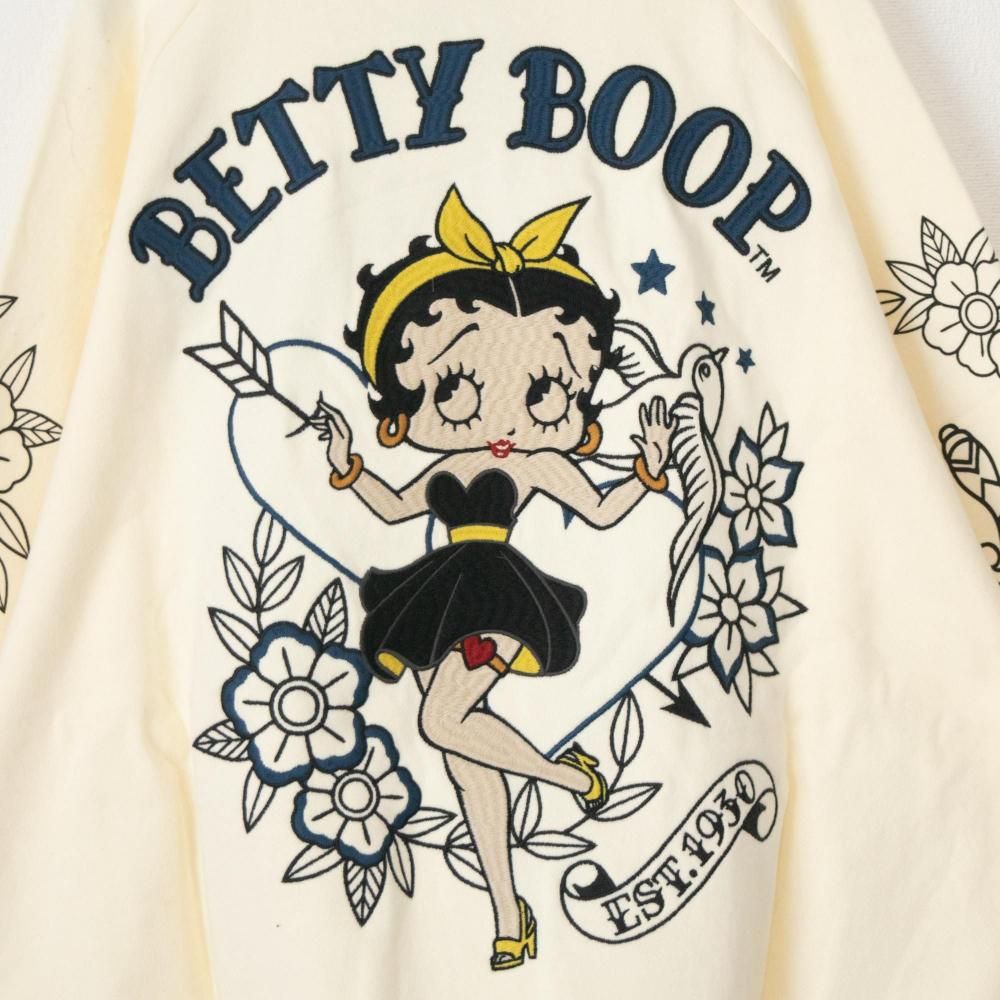 NEVERMIND × BETTY BOOP 裏毛オーバーサイズクルースウェット BBN-2607 NATURAL