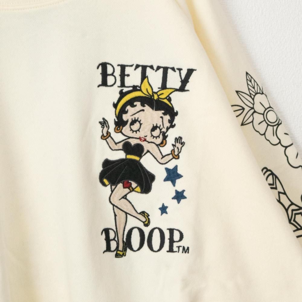 NEVERMIND × BETTY BOOP 裏毛オーバーサイズクルースウェット BBN-2607 NATURAL
