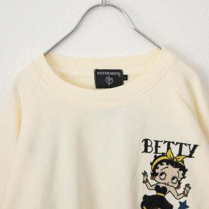 NEVERMIND × BETTY BOOP 裏毛オーバーサイズクルースウェット BBN-2607 NATURAL
