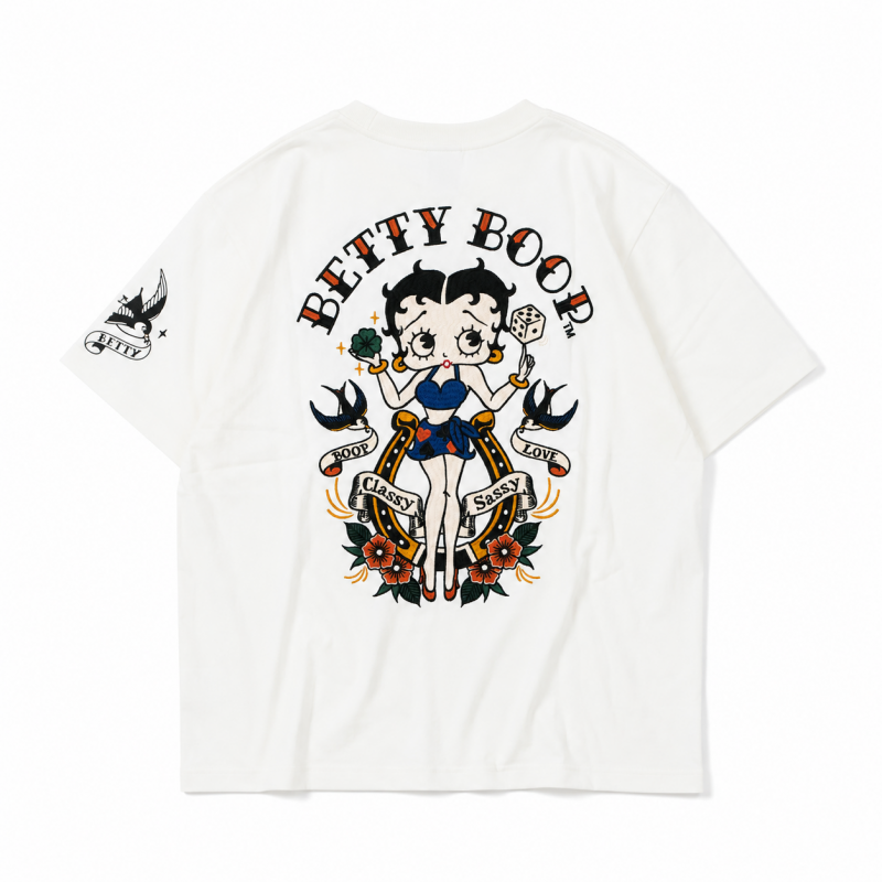 NEVERMIND × BETTY BOOP 天竺半袖 Tシャツ BBN-2603 WHITE