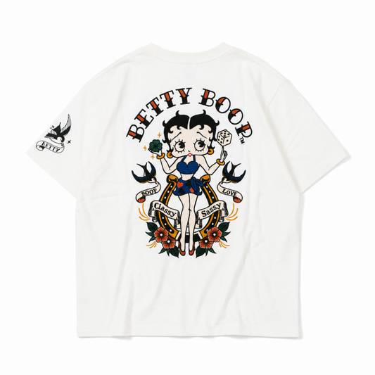 NEVERMIND × BETTY BOOP 天竺半袖 Tシャツ BBN-2603 WHITE
