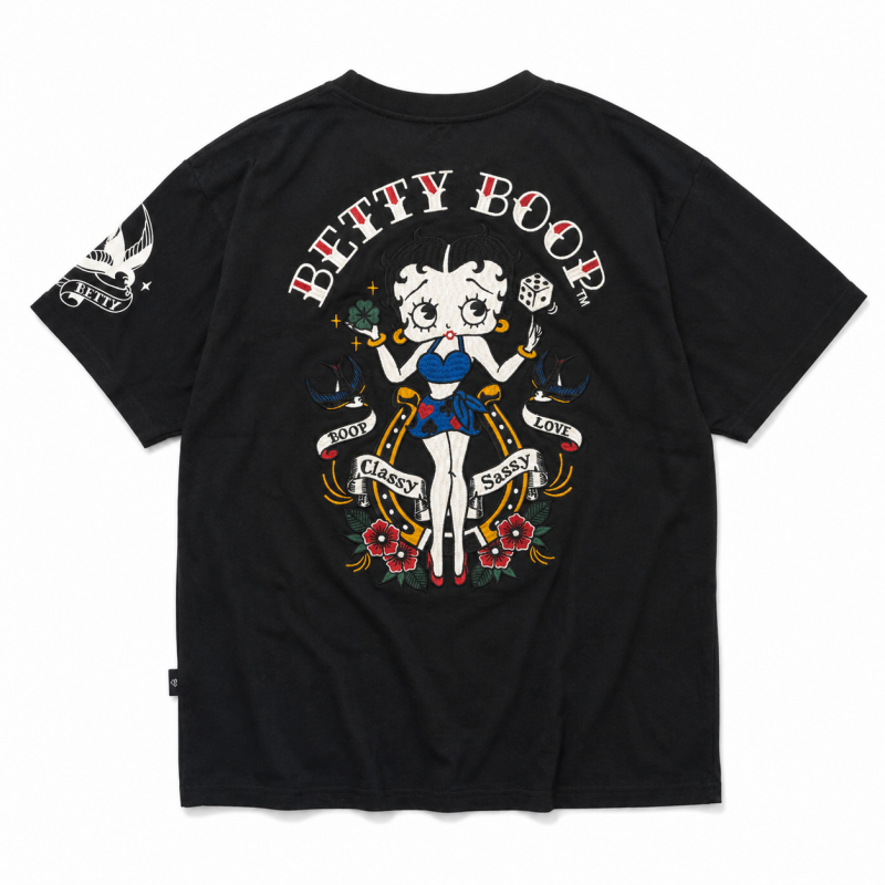 NEVERMIND × BETTY BOOP 天竺半袖 Tシャツ BBN-2603 BLACK