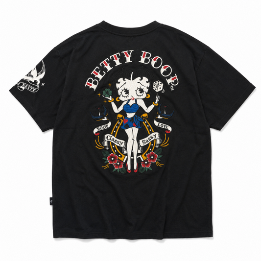NEVERMIND × BETTY BOOP 天竺半袖 Tシャツ BBN-2603 BLACK