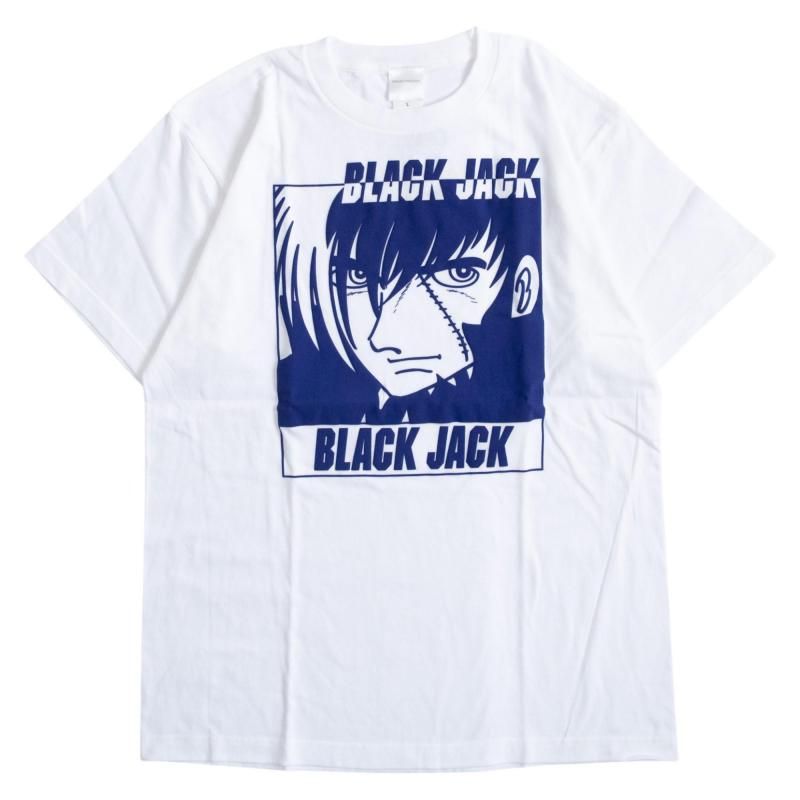 キャラクター Tシャツ  発泡プリント 手塚治虫作品 ブラック・ジャック ロゴ WH AT1029
