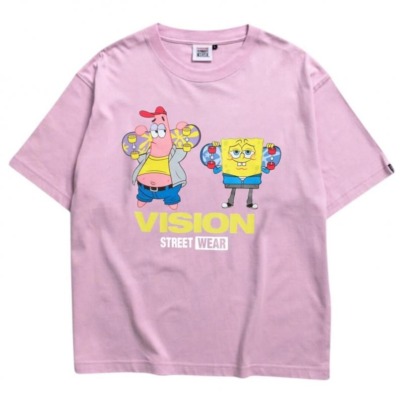 VISION STREET WEAR × スポンジ・ボブ SkaterTee / 半袖Tシャツ PINK