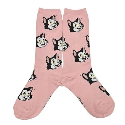 ディズニー レディース クルーソックス 犬猫シリーズ ピノキオ/フィガロ DS8212J