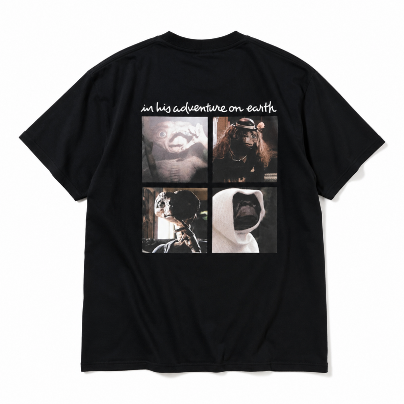キャラクター Tシャツ E.T. Photo UNO1368 UNO1369 BLACK