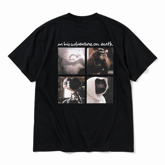 キャラクター Tシャツ E.T. Photo UNO1368 UNO1369 BLACK