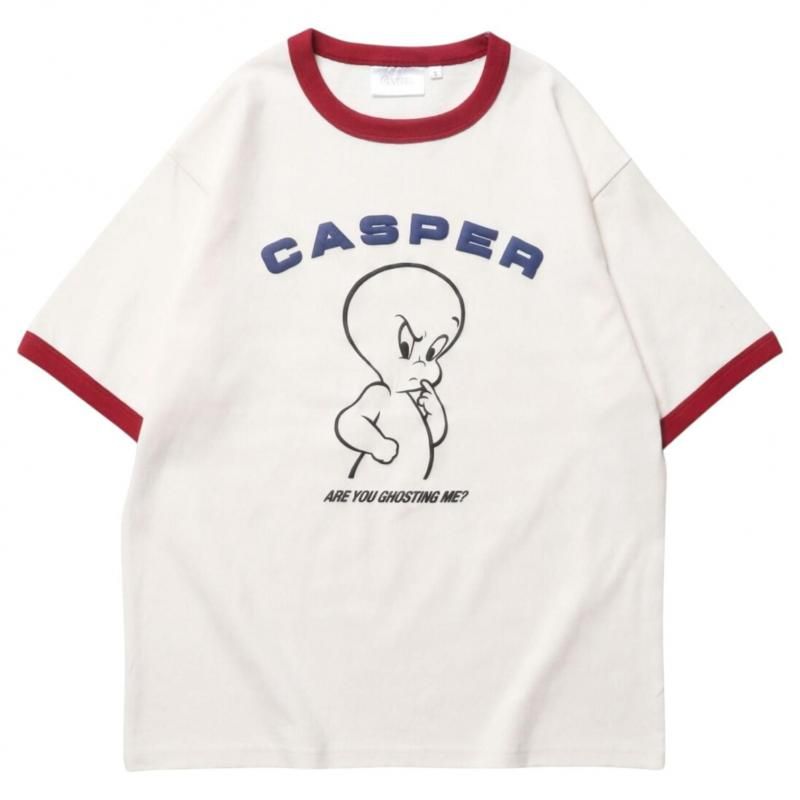Casper キャスパー リンガー Tシャツ WHITE/RED