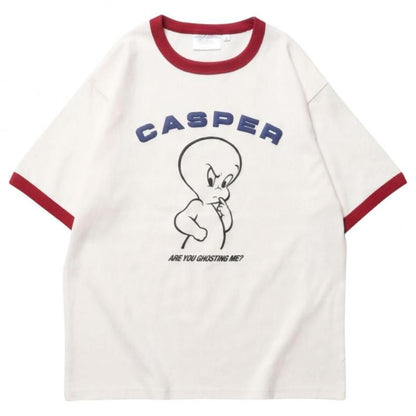 Casper キャスパー リンガー Tシャツ WHITE/RED