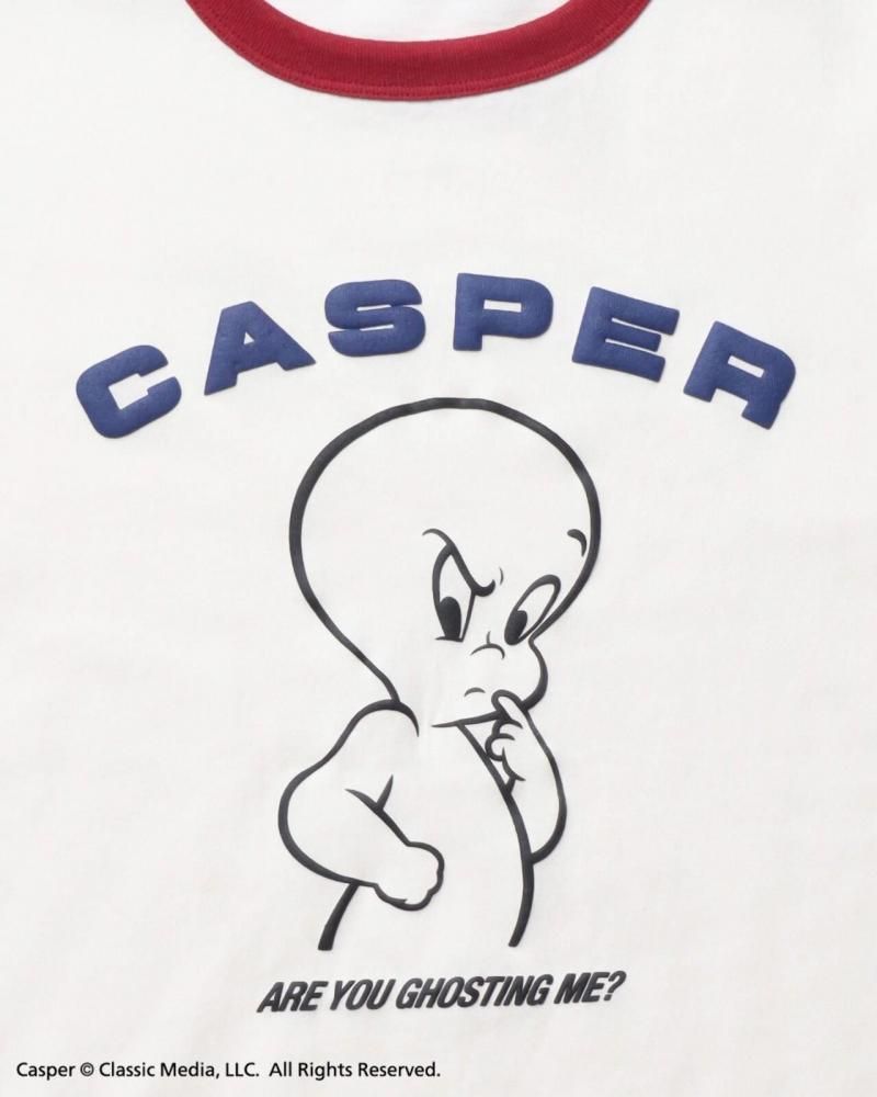 Casper キャスパー リンガー Tシャツ WHITE/RED