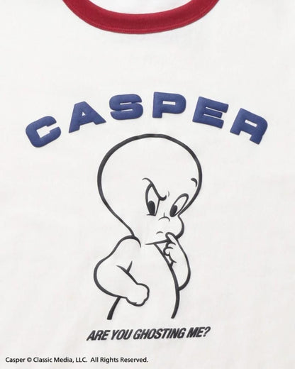 Casper キャスパー リンガー Tシャツ WHITE/RED