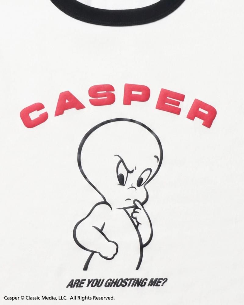 Casper キャスパー リンガー Tシャツ WHITE/BLACK